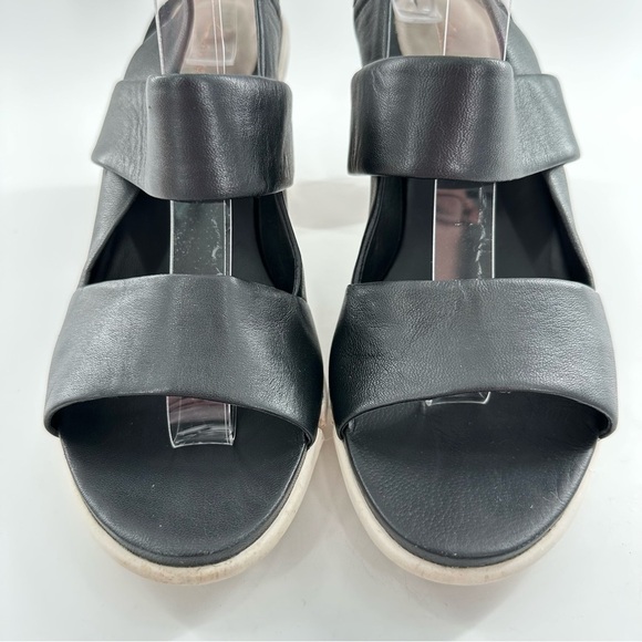 Clarks heels size 9 40 black taupe leather avant-garde color blocking funky - Picture 3 of 13